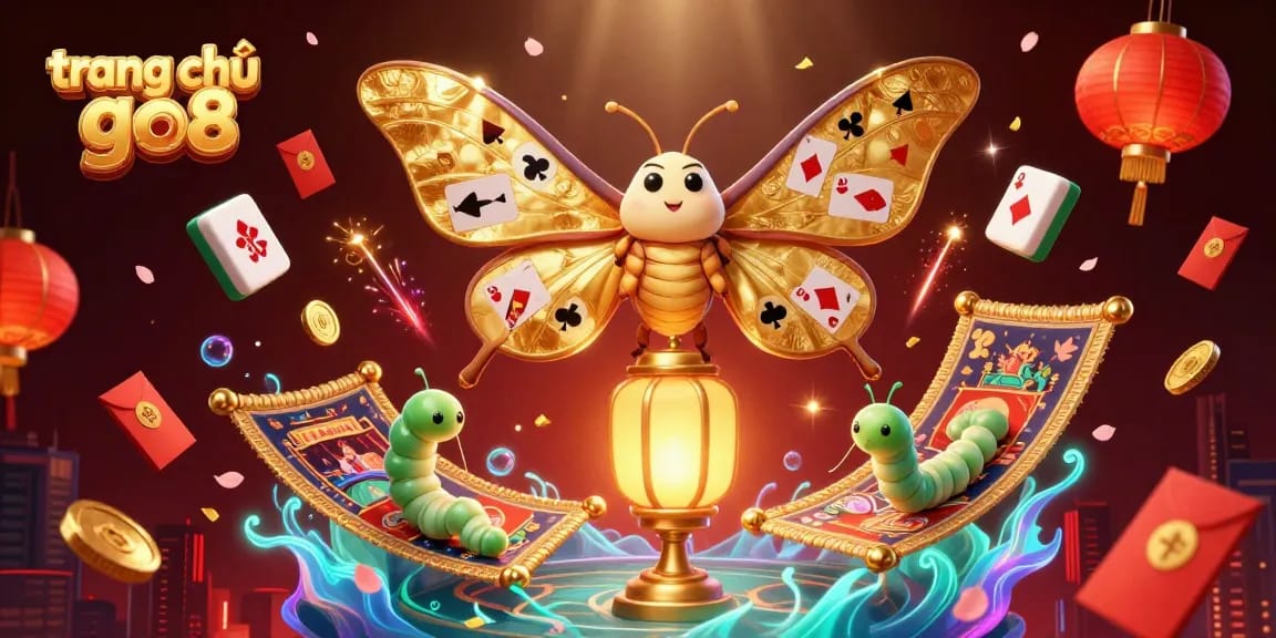 Experience excitement at trang chủ go8 with vibrant illustrations of casino games, lucky symbols, and energy in a 3D digital scene.