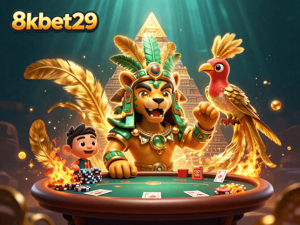 8kbet29 players engage in online poker with thrilling gameplay visuals and characters.