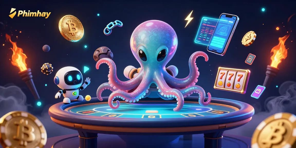 Experience thrilling slots action with Phimhay in an vibrant space setting filled with glowing elements.