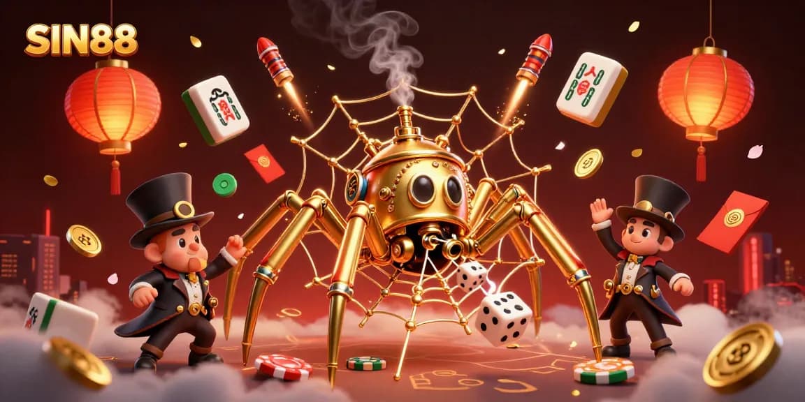 Experience thrilling games at SIN88 with a unique steampunk casino scene full of vibrant elements.