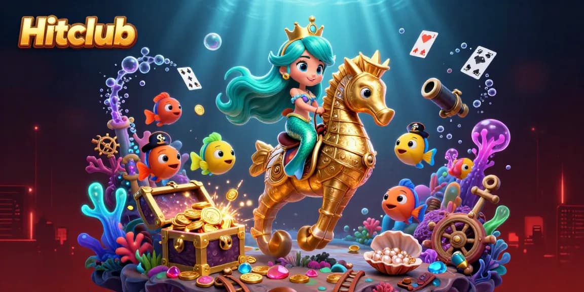 Hitclub showcases a vibrant underwater casino adventure with sparkling treasures and a magical mermaid.