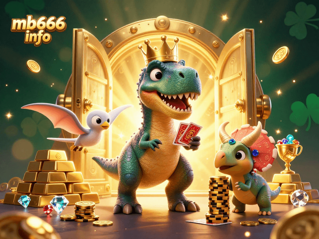 Win big with dynamic gaming scenes at mb666 info featuring colorful characters, treasure, and casino excitement.