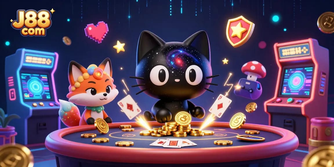 Experience winning thrill at J88 com casino with a captivating cosmic scene.