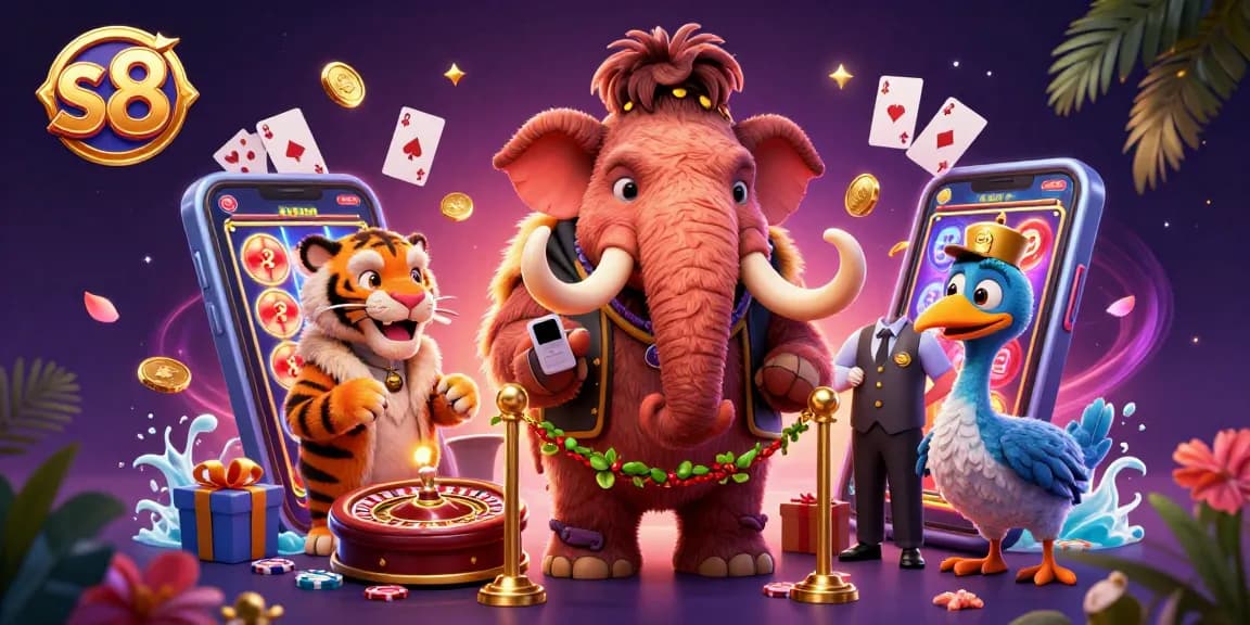 Experience exciting gaming at S8 with a casino bouncer, VIP guest, and doorman welcoming players.