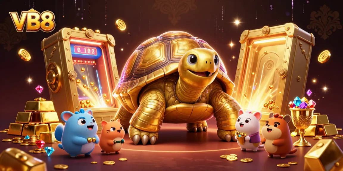 Experience thrilling gaming at VB8 with dynamic characters in a lively casino scene.