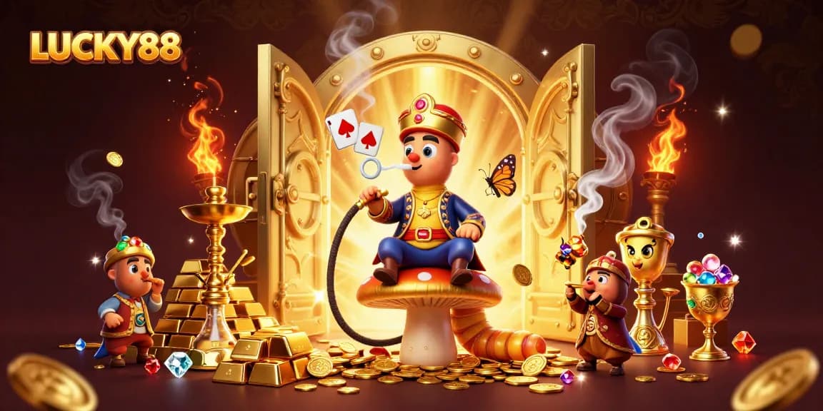 Experience thrilling wins with LUCKY88 in this vibrant, action-packed illustration.