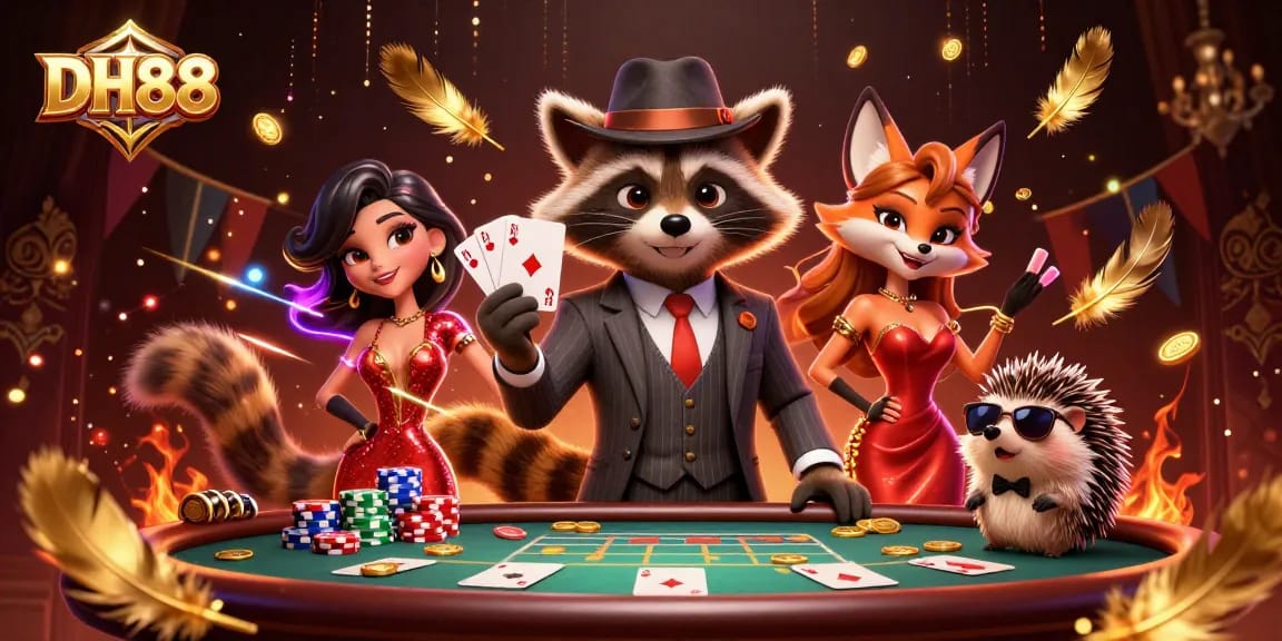 Play winning hands at DH88 with vibrant characters and immersive poker elements in dramatic style.
