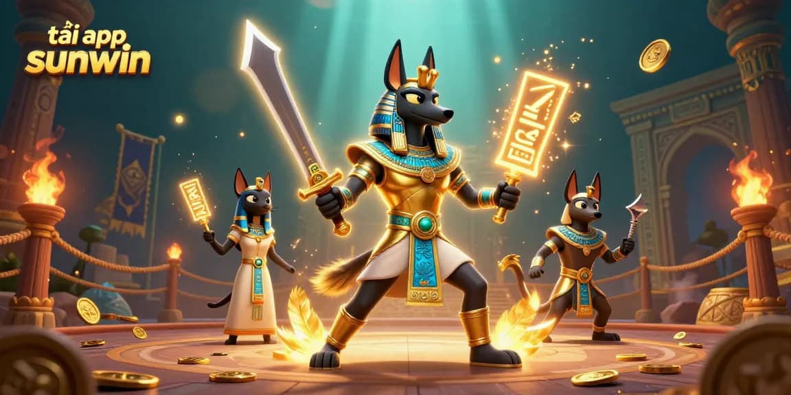 Experience thrilling gaming action with tải app sunwin, featuring ancient warriors and vibrant casino elements.