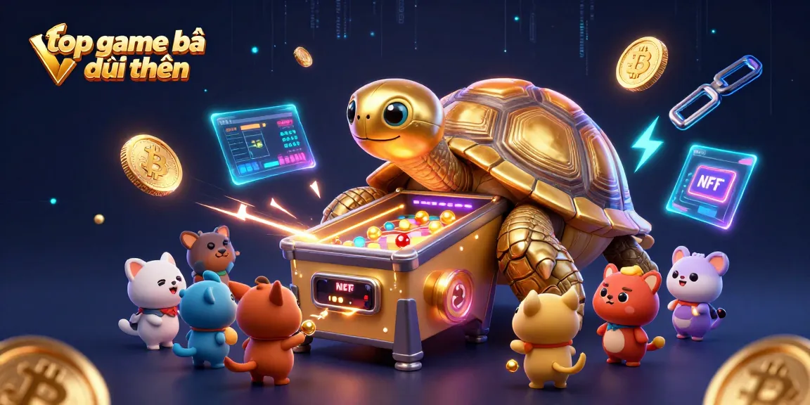 Play top game bài đổi thưởng with a colossal tortoise pinball machine in a vibrant casino scene.