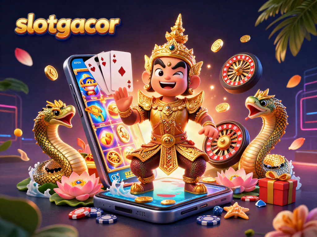 Experience the excitement of slotgacor with 3D casino characters and vibrant gaming elements.