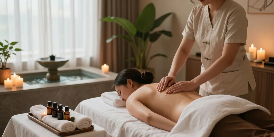Relaxation during 일산출장마사지 in a tranquil massage room with calming elements