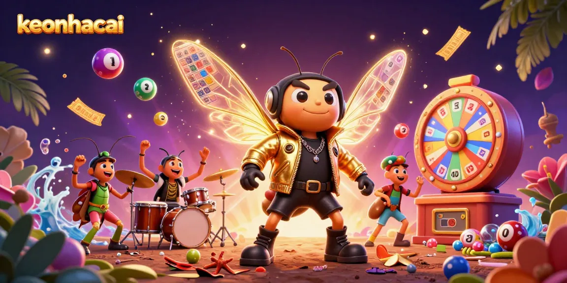 Experience the thrill of betting at keonhacai with vibrant lottery scenes and animated characters.