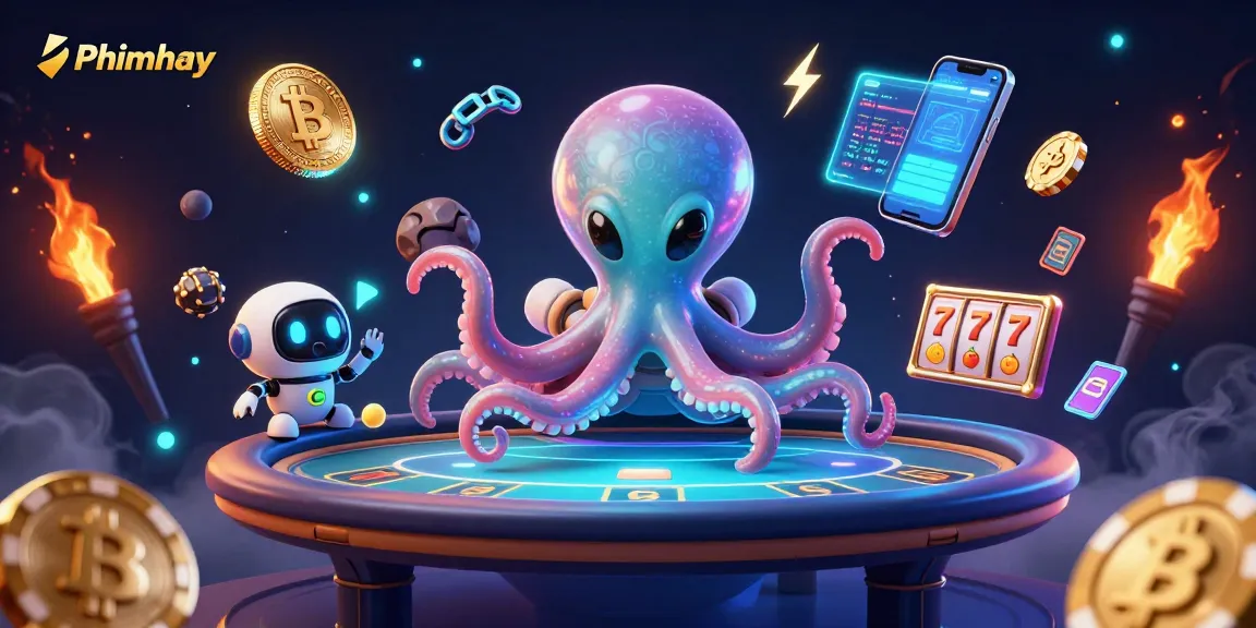 Experience thrilling slots action with Phimhay in an vibrant space setting filled with glowing elements.
