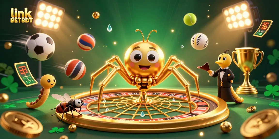 Engage with thrilling bets on link BETBDT's dynamic scene featuring sports balls and a roulette web.