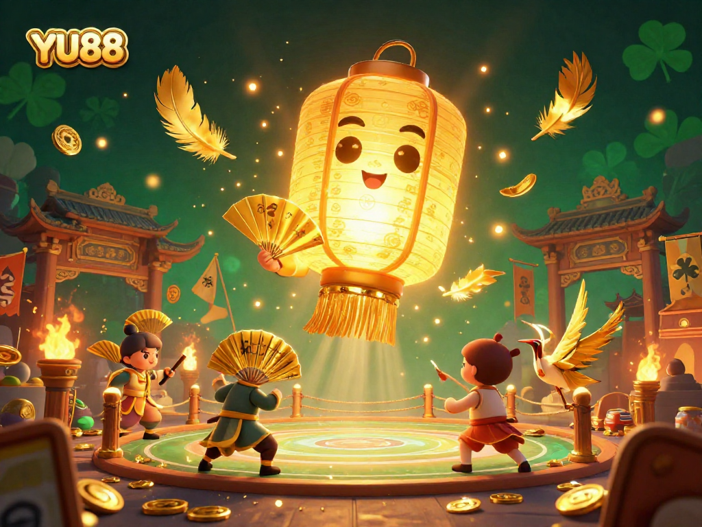 Experience YU88's vibrant night market casino with golden lantern spirits and interactive warriors.