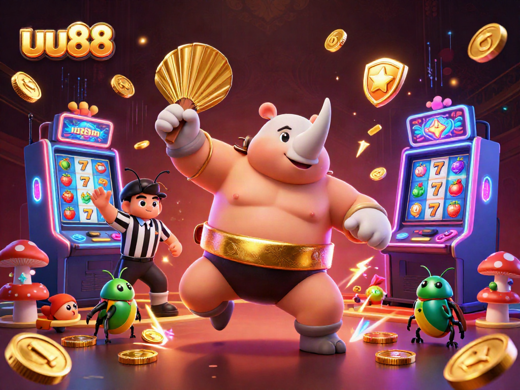 Engage with uu88's thrilling casino experience featuring a golden beetle champion in dynamic action