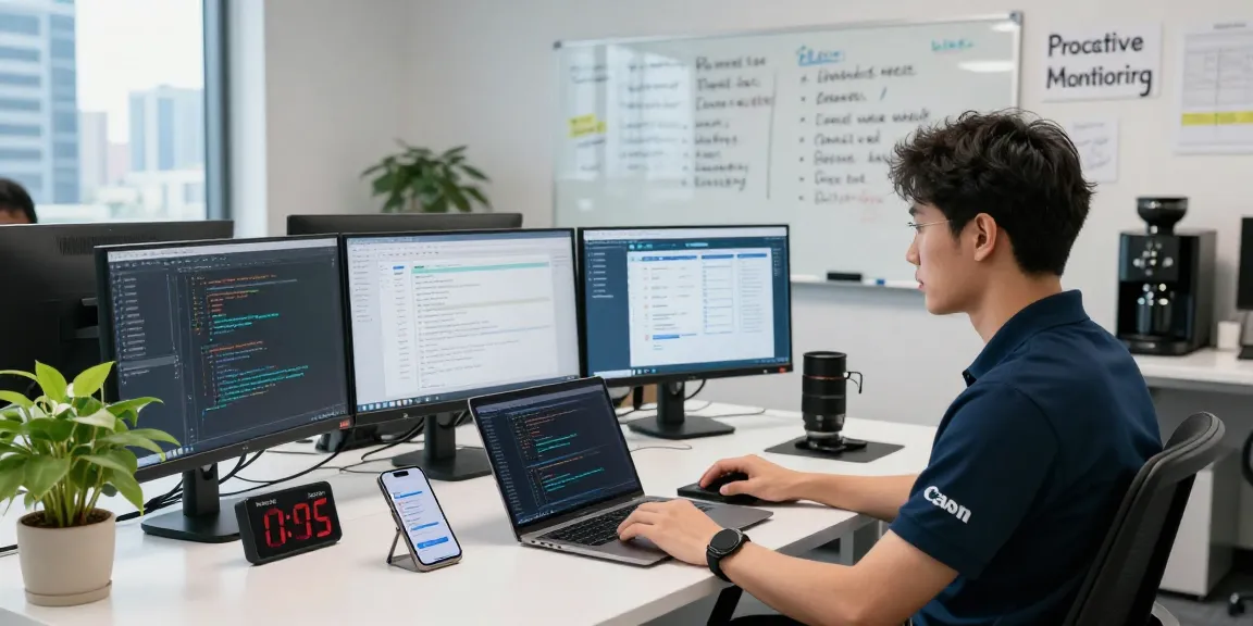 How much does IT support cost in UK? An IT technician monitors systems in a modern office setup, ensuring proactive support.
