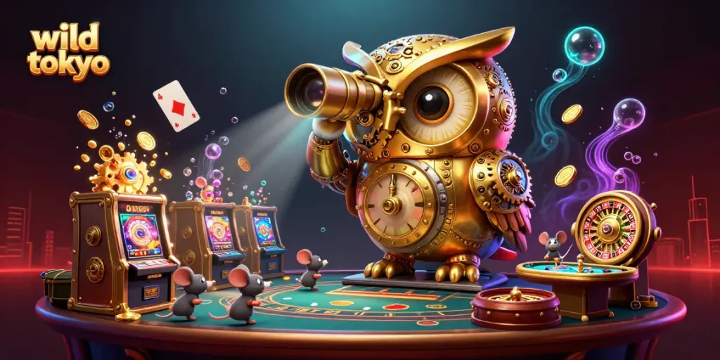 Experience the thrill of wild tokyo casino with a vibrant illustration of gaming excitement and unique characters.
