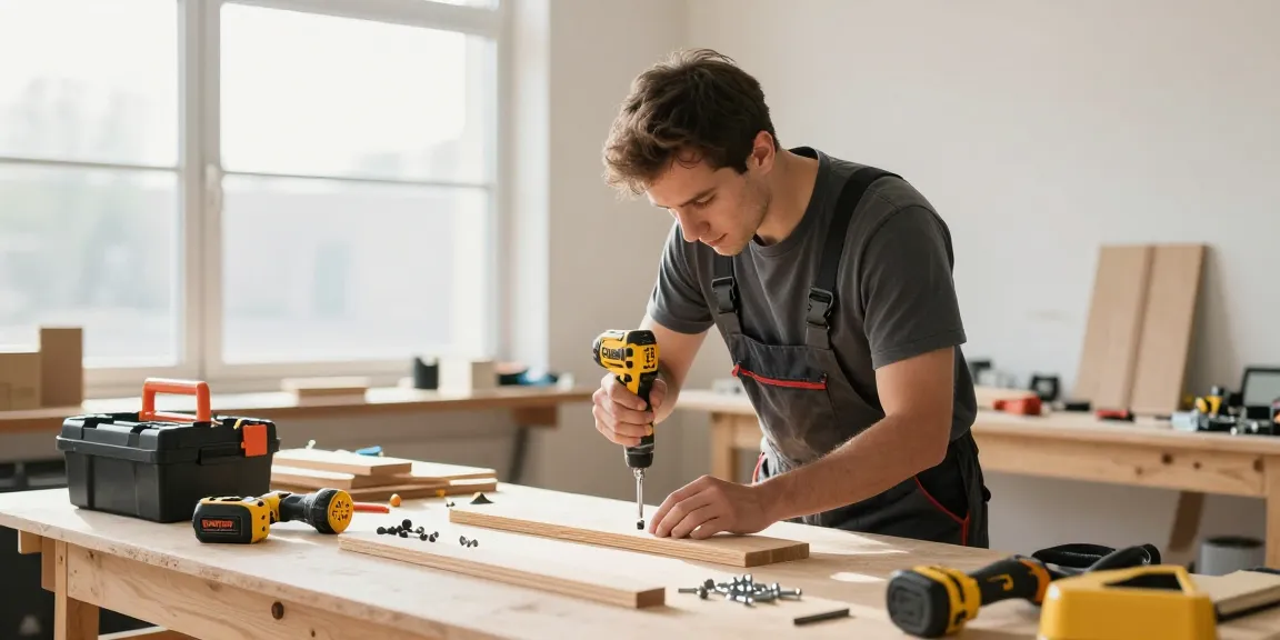 Avvitatore Dewalt in un laboratorio professionale, utilizzato per progetti di falegnameria.