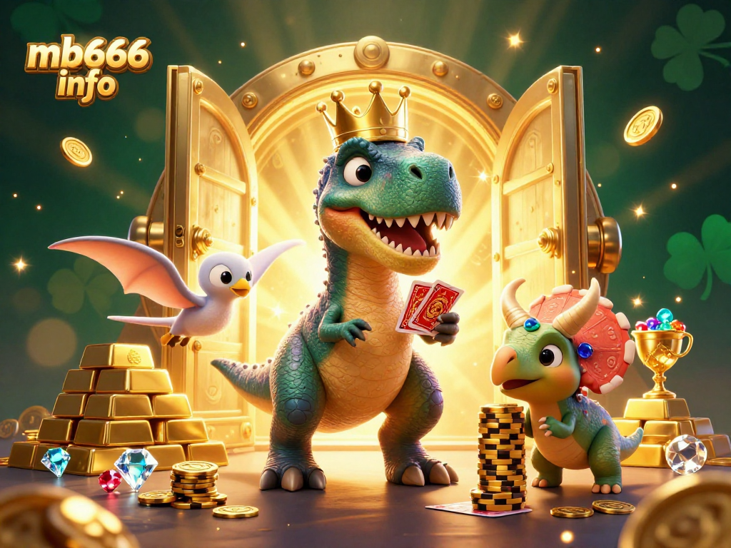 Win big with dynamic gaming scenes at mb666 info featuring colorful characters, treasure, and casino excitement.