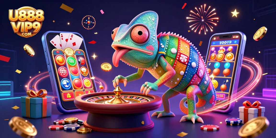 Engage with exciting gameplay at U888 VIP9 COM, featuring winning chameleon casino vibes and exhilarating game elements.