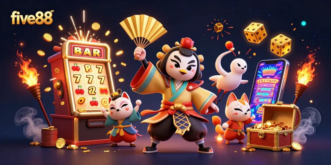Experience thrilling wins at five88 with vibrant 3D casino gaming characters and jackpot excitement.