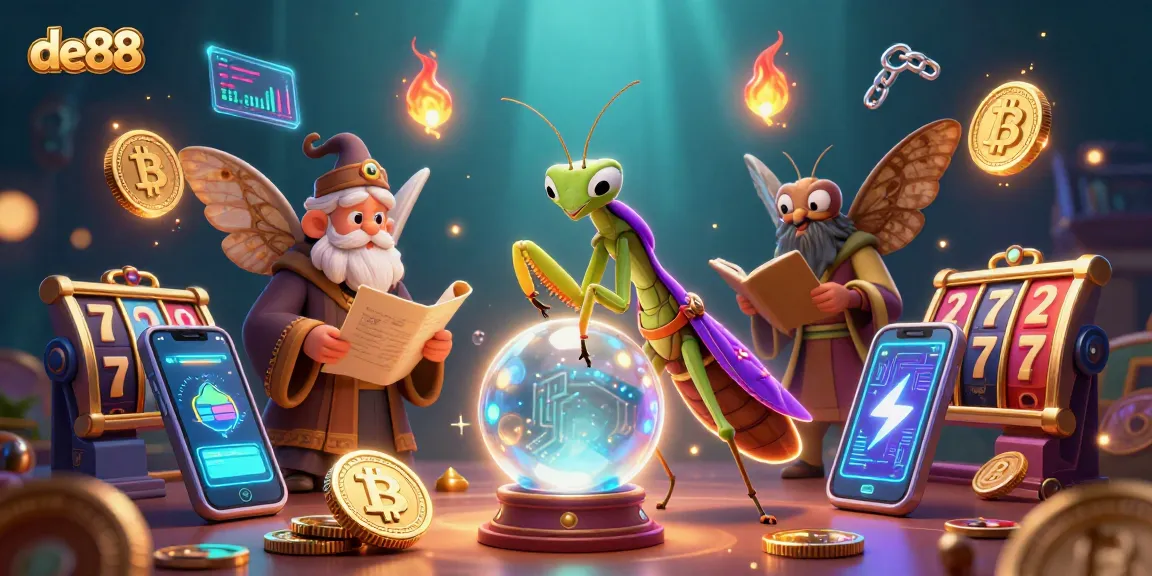 Experience the mystical world of de88 with a vibrant fortune teller and casino elements.