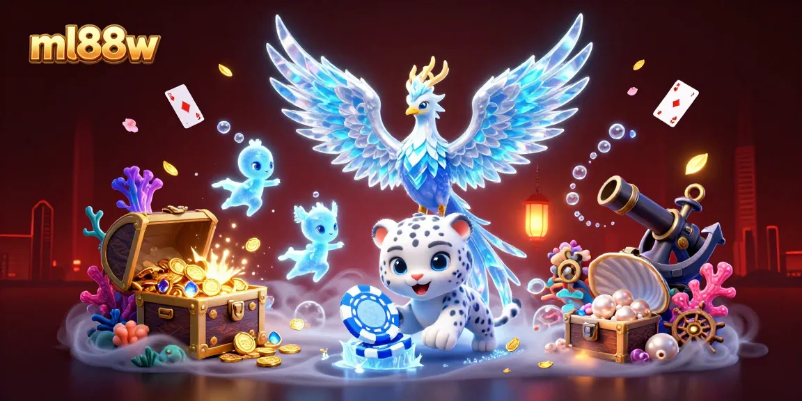 Engage in thrilling games at ml88w with a vibrant, immersive 3D casino scene.
