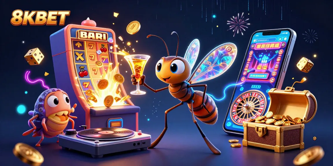 Engage with 8KBET's vibrant casino experience featuring dynamic characters, gold coins, and thrilling elements.