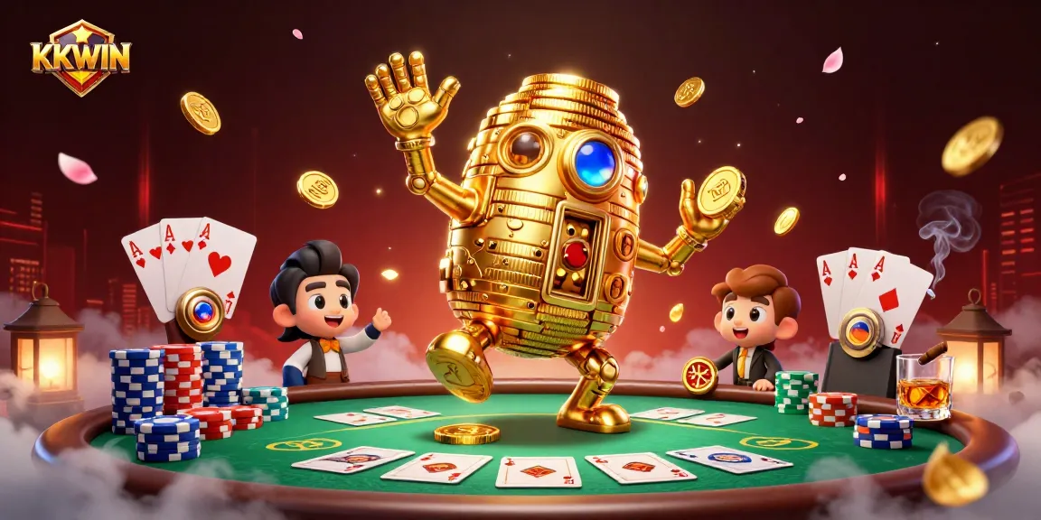 KKWIN invites players to enjoy a vibrant casino atmosphere filled with gold and poker excitement.