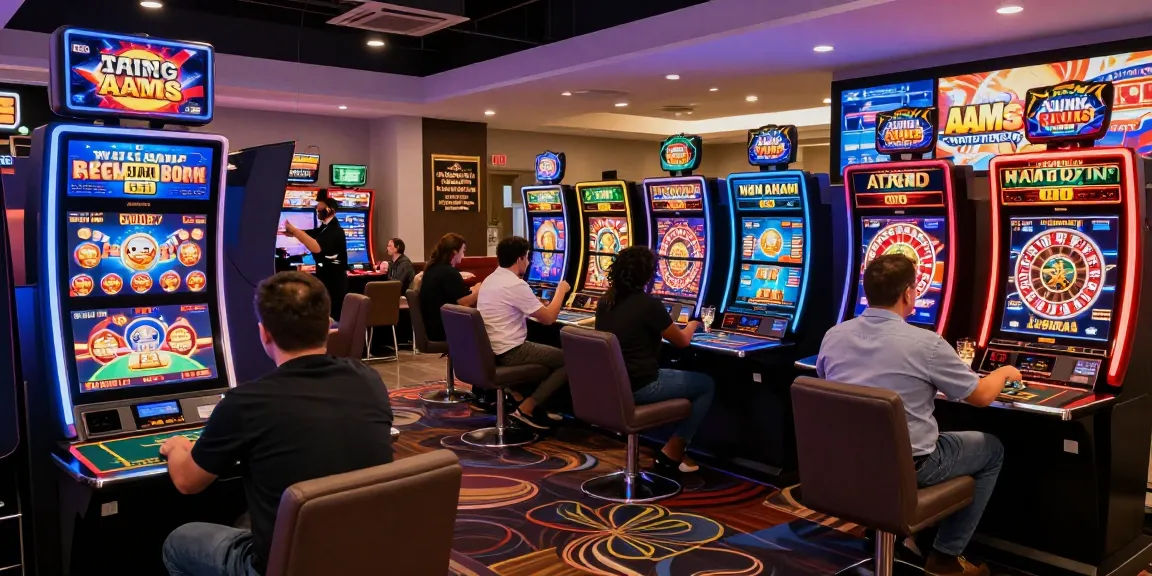 Giocatori che si divertono con i vivaci giochi dei casino non AAMS in un'atmosfera vivace.