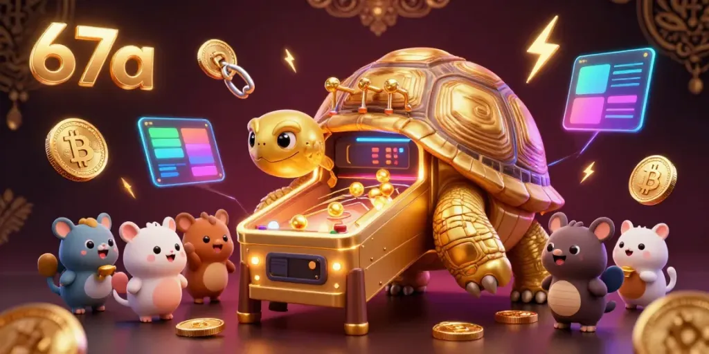 Engage with the vibrant 67a gaming experience featuring a joyful tortoise pinball machine.