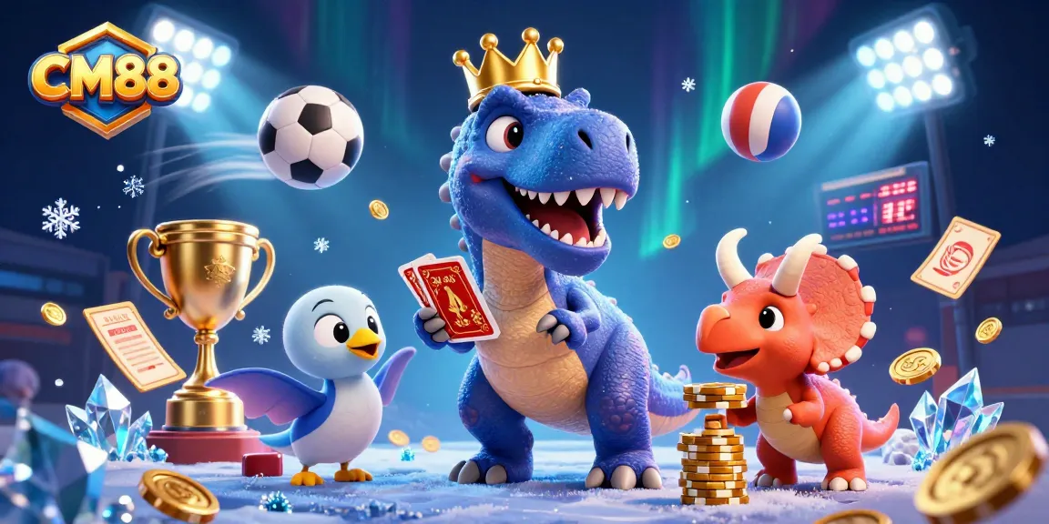 Experience exciting betting adventures at CM88 with animated casino characters and vibrant game elements.