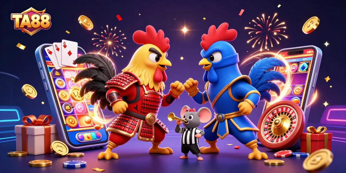Fight for victory with TA88's thrilling gameplay featuring dynamic roosters and golden coins