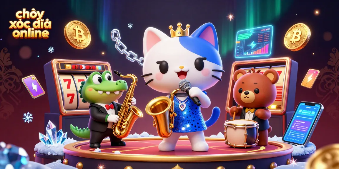 Engage in thrilling chơi xóc đĩa online with vibrant 3D illustration showcasing colorful casino elements and characters.