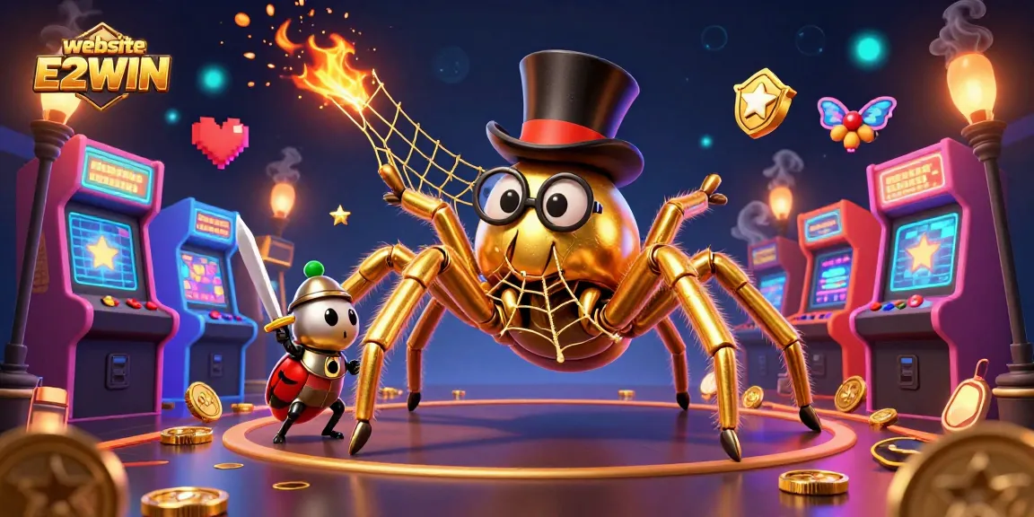 Experience thrilling gaming adventures on the website E2WIN with vibrant casino elements and playful characters.