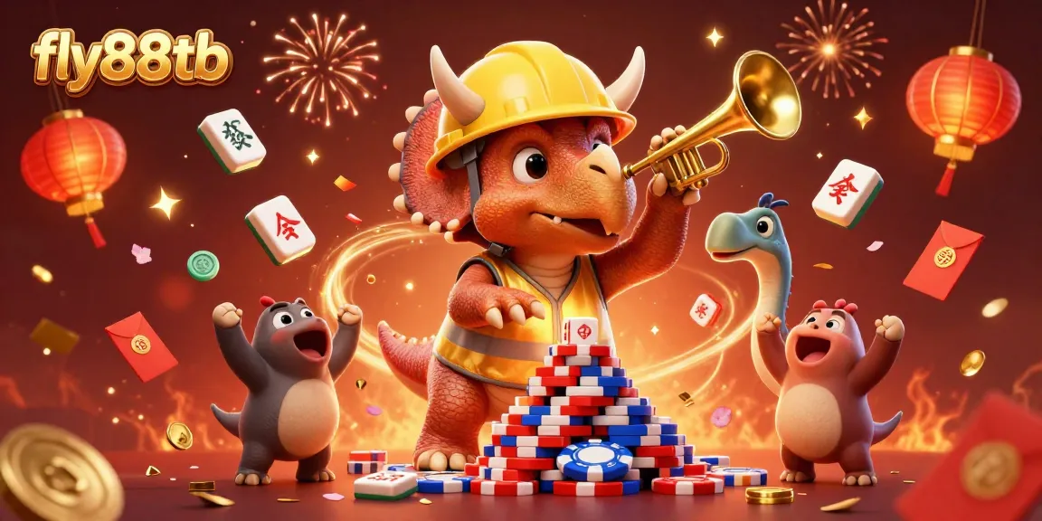 Experience the exciting world of fly88tb with animated casino creatures celebrating around vibrant gaming elements.