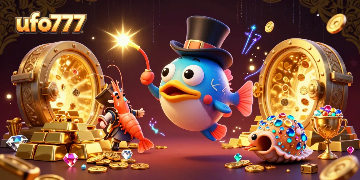 Attract golden coins with ufo777 and vibrant sea-inspired characters in a lively casino scene.