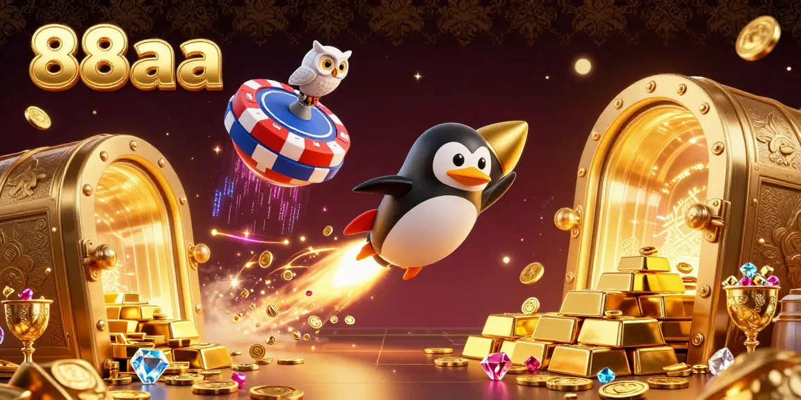 Play exciting games at 88aa with vibrant gold trails and dynamic casino elements.