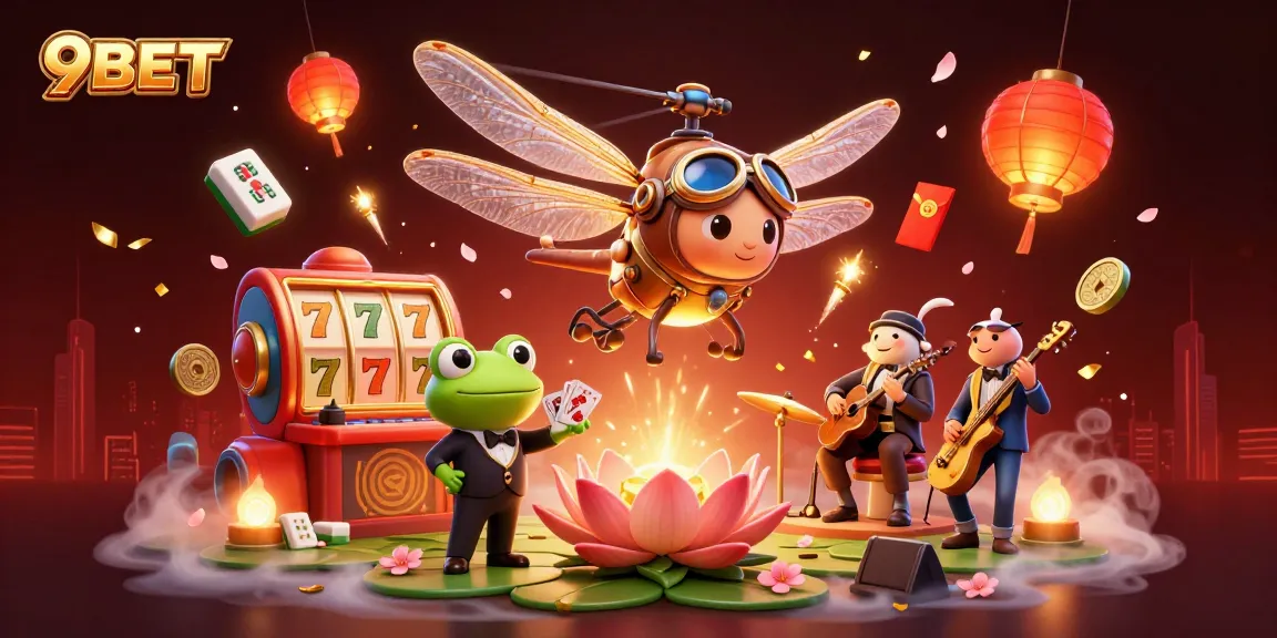 Experience the vibrant atmosphere of 9BET with dynamic slots and lively characters!