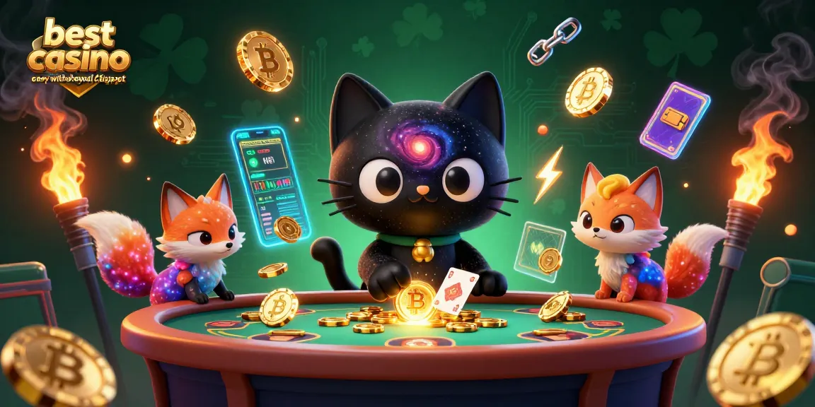 Engage with the best casino easy withdrawal fast payout featuring a cosmic scene with a black hole cat and a nebula fox.